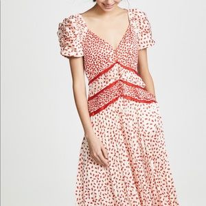 Self portrait dot satin printed dress